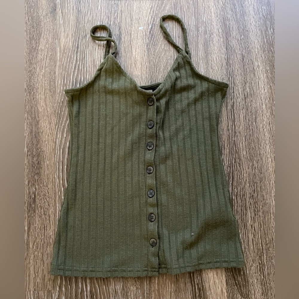 H&M olive green ribbed cami